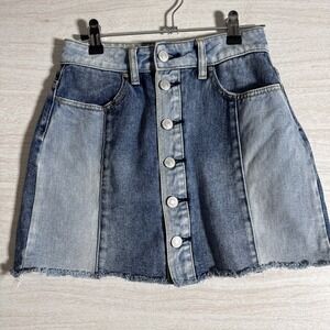 PacSun Two-Toned Denim Mini Jean Skirt Sz 24